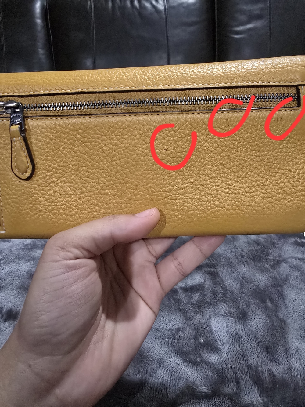 Coach Yellow Leather Continental Wallet - Picture 8 of 8
